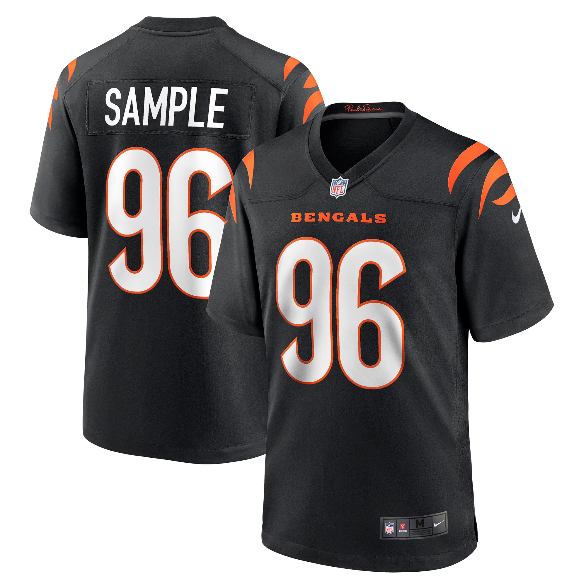 Cincinnati Bengals Cam Sample Black Game Jersey