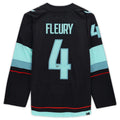 S.Kraken #4 Haydn Fleury   with Inaugural Season Patch Blue Stitched American Hockey Jerseys