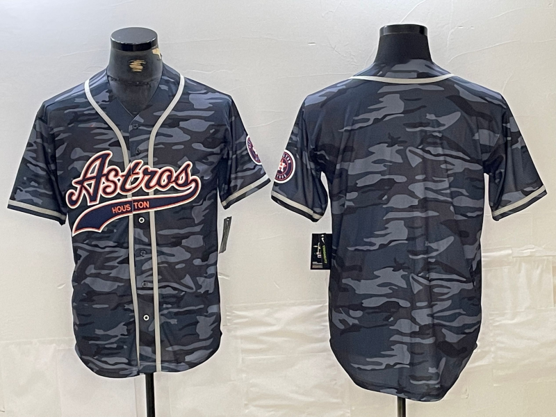 Houston Astros Blank Gray Camo Cool Base Stitched Baseball Jersey