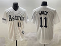 Houston Astros #11 Cam Smith White Gothic 'Houston Born Barrio Raised' Limited Stitched Baseball Jersey