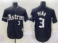 Houston Astros #3 Jeremy Pena Black Gothic 'Houston Born Barrio Raised' Limited Stitched Baseball Jersey