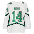 D.Stars #14 Jamie Benn   2020-21 Reverse Retro White Stitched American Hockey Jerseys