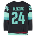 S.Kraken #24 Jamie Oleksiak   with Inaugural Season Jersey Patch Blue Stitched American Hockey Jerseys