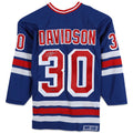 NY.Rangers #30 John Davidson   Blue Jersey Blue Stitched American Hockey Jerseys