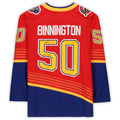 St.L.Blues #50 Jordan Binnington   2020-21 Reverse Retro with Winnington Inscription Limited Edition of 20 Red Stitched American Hockey Jerseys