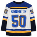 St.L.Blues #50 Jordan Binnington   White Stitched American Hockey Jerseys