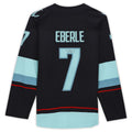 S.Kraken #7Jordan Eberle   Navy Breakaway Jersey with Inaugural Season Jersey Patch Stitched American Hockey Jerseys