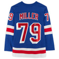 NY.Rangers #79 K'Andre Miller   with 1st Goal 1-26-21 Inscription Blue Stitched American Hockey Jerseys