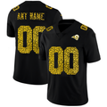 Custom LA.Rams Leopard Print Fashion Vapor Limited Jersey Black Football Jersey Stitched Jersey