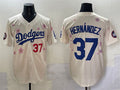 Los Angeles Dodgers #37 Teoscar Hernndez Cream 2025 Tokyo Series Limited Stitched Baseball Jersey