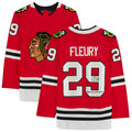 C.Blackhawks #29 Marc-Andre Fleury   Red Jersey with 500th Win 12-9-21 Inscription Red Stitched American Hockey Jerseys