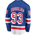 NY.Rangers #93 Mika Zibanejad Premier Breakaway Player Jersey Blue Stitched American Hockey Jerseys