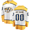 Custom N.Predators Fanatics Branded Away Breakaway White Stitched American Hockey Jerseys