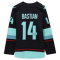 S.Kraken #14 Nathan Bastian   Breakaway Jersey with Inaugural Season Patch Blue Stitched American Hockey Jerseys
