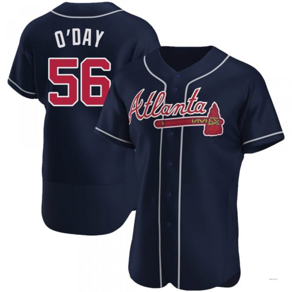 Atlanta Braves #56 Darren ODay Navy Alternate Jersey Stitches Baseball Jerseys