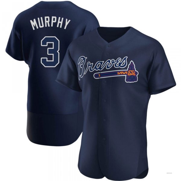 Atlanta Braves #3 Dale Murphy Navy Alternate Team Name Jersey Stitches Baseball Jerseys