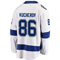 TB.Lightning #86 Nikita Kucherov Away Premier Breakaway Player Jersey White Stitched American Hockey Jerseys