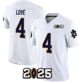N.Dame Fighting Irish #4 Jeremiyah Love White F.U.S.E. 2025 CFP Final Patch Stitched Football American College Jerseys