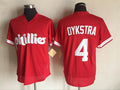 Philadelphia Phillies #4 Lenny Dykstra Mitchell and Ness Red 1991 Throwback Stitched Baseball Jersey