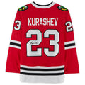 C.Blackhawks #23 Philipp Kurashev   Jersey Red Stitched American Hockey Jerseys