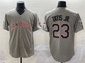 San Diego Padres #23 Fernando Tatis Jr. Gray Fashion Throwback With Patch Cool Base Stitched Baseball Jersey