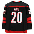 C.Hurricanes #20 Sebastian Aho   Black Alternate Jersey Black Stitched American Hockey Jerseys