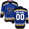 Custom St.L.Blues Toddler Home Replica Jersey Blue Stitched American Hockey Jerseys