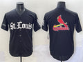 St. Louis Cardinals Team Big Logo Black 'Gothic Legacy Edition' Vapor Premier Limited Stitched Baseball Jersey