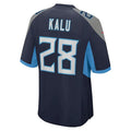 T.Titans #28 Joshua Kalu Navy Game Player Jersey Stitched American Football Jerseys