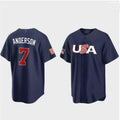 #7 Tim Anderson USA Baseball 2023 World Baseball Classic Jersey C Navy Stitches Baseball Jerseys