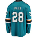 SJ.Sharks #28 Timo Meier Fanatics Branded Home Premier Breakaway Player Jersey Teal Stitched American Hockey Jerseys