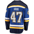St.L.Blues #47 Torey Krug Home Premier Breakaway Player Jersey Blue Stitched American Hockey Jerseys
