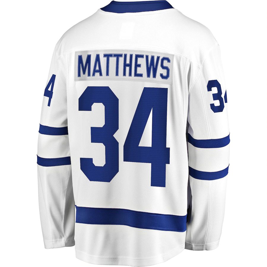 T.Maple Leafs #34 Auston Matthews Away Premier Breakaway Player Jersey White Stitched American Hockey Jerseys