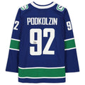 V.Canucks #92 Vasily Podkolzin   Blue Stitched American Hockey Jerseys