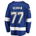TB.Lightning #77 Victor Hedman Fanatics Branded Home Premier Breakaway Player Jersey Blue Stitched American Hockey Jerseys