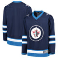 W.Jets Fanatics Branded Home Replica Blank Jersey Navy Stitched American Hockey Jerseys
