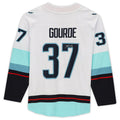 S.Kraken #37 Yanni Gourde   with Inaugural Season Patch White Stitched American Hockey Jerseys