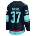 S.Kraken #37 Yanni Gourde Home Premier Breakaway Player Jersey Blue Stitched American Hockey Jerseys