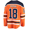 E.Oilers #18 Zach Hyman Breakaway Player Jersey Orange Stitched American Hockey Jerseys