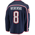 C.Blue Jackets #8 Zach Werenski Home Premier Breakaway Player Jersey Navy Stitched American Hockey Jerseys