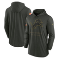Men's Detroit Lions Nike Forest Green 2025 Salute to Service Sideline Dri-FIT Lightweight Hooded Pullover