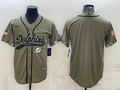 Men's Miami Dolphins Olive 2022 Salute To Service Limited Blank jersey