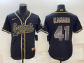Men's New Orleans Saints Alvin Kamara #41 Black Game Player jersey Joint Edition