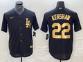Men's Los Angeles Dodgers Clayton Kershaw #22 Black Limited Player jersey