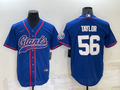 Men's New York Giants Lawrence Taylor #56 Blue Game jersey Joint Edition