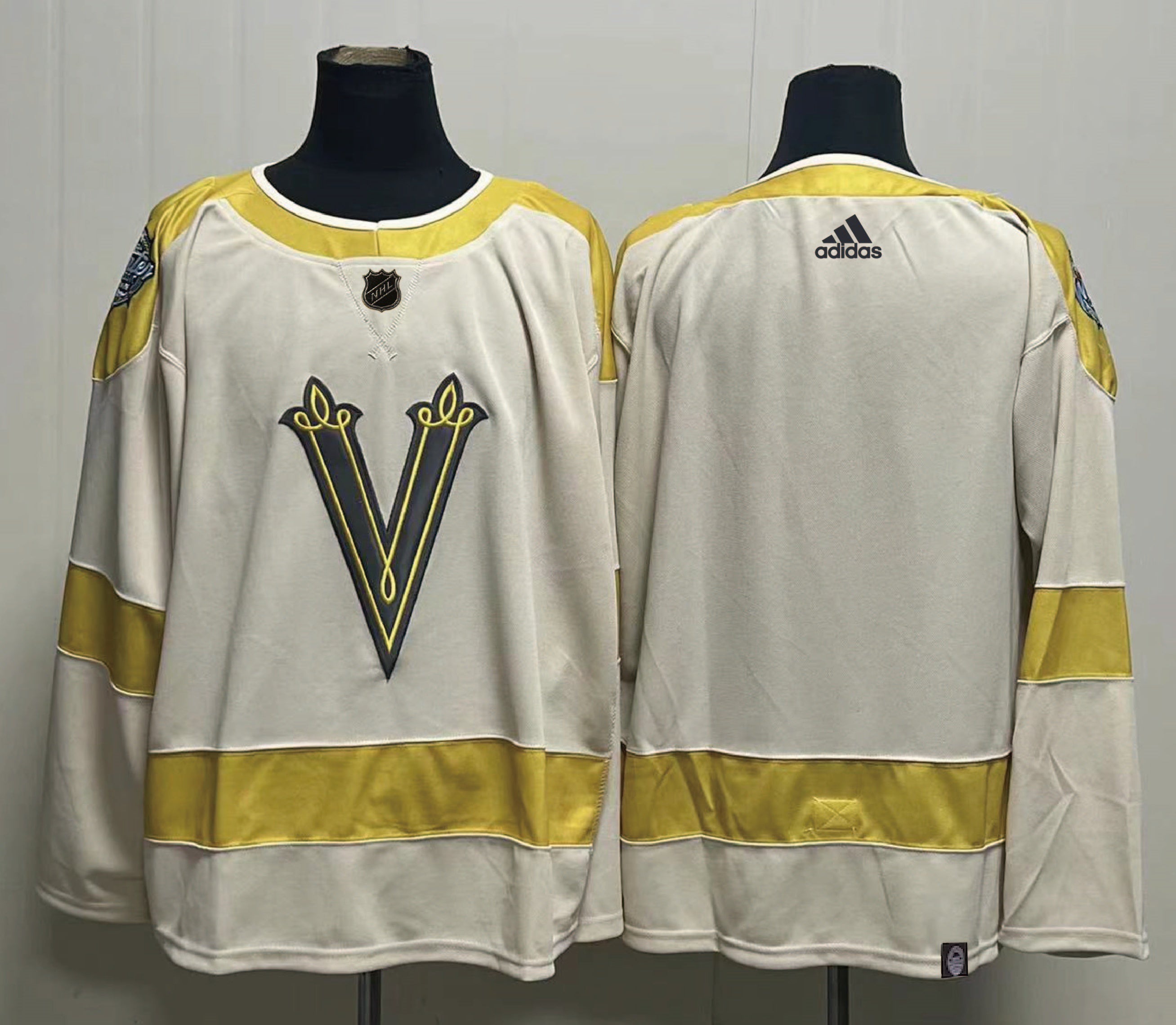 Men's Vegas Golden Knights Cream 2024 NHL Winter Classic Primegreen Authentic Blank Jersey1