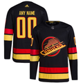 Men's Vancouver Canucks Black Retro Primegreen Authentic Pro Custom jersey