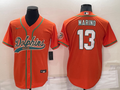 Men's Miami Dolphins Dan Marino #13 Orange Game jersey Joint Edition
