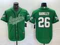 Men's Philadelphia Eagles Saquon Barkley #26 Kelly Green Game jersey Joint Edition