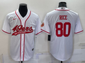 Men's San Francisco 49ers Jerry Rice #80 White Game jersey Joint Edition